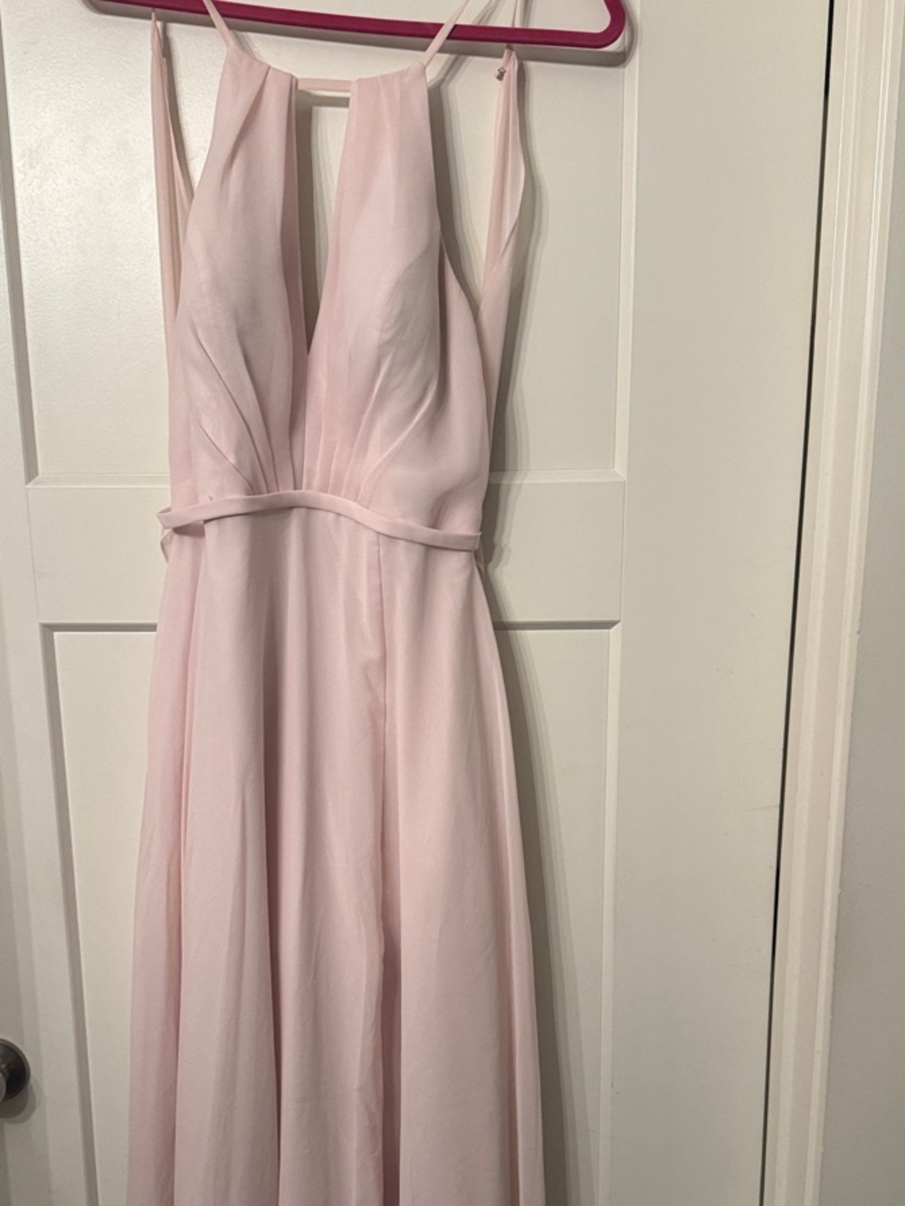 Light Pink Maxi Dress with Plunging V-Neck
